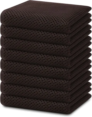 Miniatura 311 de Homaxy Paños de cocina de 100% algodón con tejido de gofre, ultra suaves, absorbentes, de secado rápido, 12 x 12 pulgadas, paquete de 6, amarillo