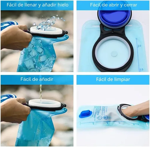 Miniatura 4 de Mdvora - Bolsa de hidratación de 1.5L/2L/2.5L/3L, bolsa de almacenamiento de agua con gran abertura, para ciclismo, senderismo, acampada