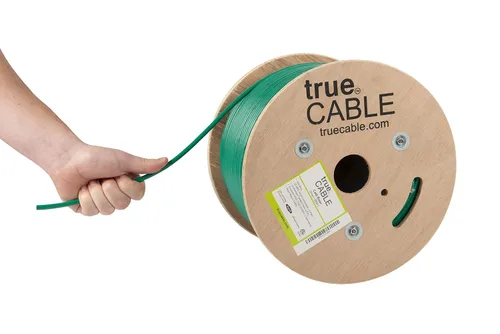 Miniatura 18 de trueCABLE Cat6 cable riser (CMR), 1000 pies, 4 pares de cobre puro sólido de 23 AWG, 550 MHz, certificación ETL, par trenzado sin blindaje (UTP)