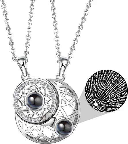 Miniatura 3 de MJartoria Collar de pentagrama de luna, collar de chakra de cristal, colgante, con dije, cadena de aleación multicapa, conjunto de gargantilla