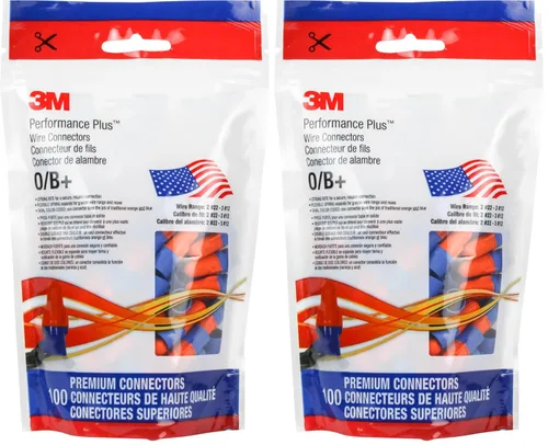 Miniatura 9 de 3M Conectores de cable Performance Plus O/B+, ELEC-O/B+-30, conectores naranja/azul, rango de cable: 2 # 22-3 #12, bolsa de 30