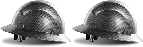Miniatura 10 de LANON Casco duro de ala completa, aprobado por OSHA para trabajos de construcción, diseño de bandera estadounidense premium, casco de seguridad FRP