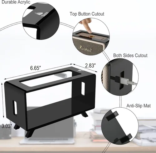 Miniatura 2 de Soporte de escritorio acrílico Compatible con altavoz Marshall Emberton/Emberton II/Emberton III, soporte de mesa, estante de exhibición, soporte
