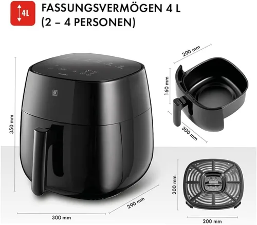 Miniatura 2 de ZWILLING Freidora de aire 4 L Negro
