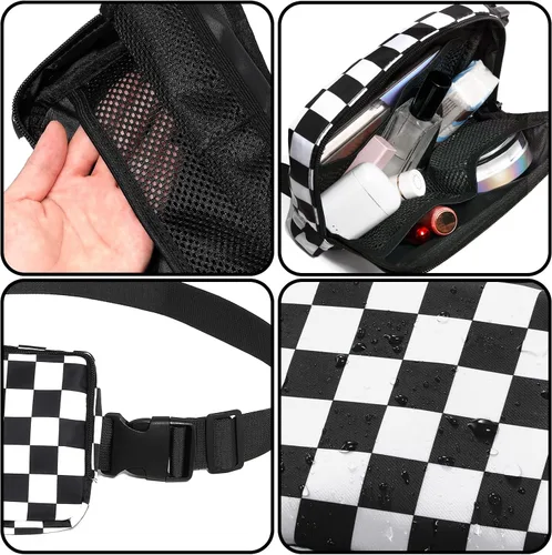 Miniatura 9 de Riñonera, bolsa para cinturón, correa ajustable ajustable de 40 pulgadas, para mujeres y hombres