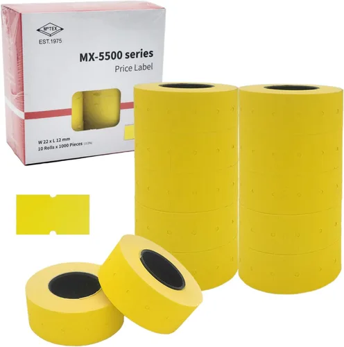 Miniatura 20 de Motex 1 línea en blanco - 10,000 etiquetas verdes en blanco para pistolas de precio y fecha, compatibles con MX-5500 y pistolas Perco de 1 línea