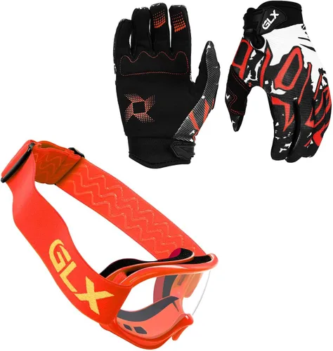 Miniatura 7 de GLX GX623 - Combo de casco de motocross y ATV para jóvenes, rojo retro, talla S, DOT Rojo (Retro Red)