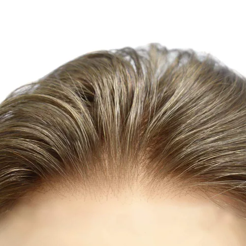 Miniatura 30 de Sistema de repuesto de cabello humano europeo con encaje frontal suizo para hombre, tupé para hombre, pieza de cabello, nudo blanqueado, línea #17