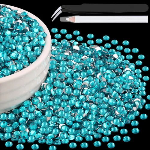 Miniatura 118 de 12000 diamantes de imitación de resina de 0.079 pulgadas a granel para manualidades (transparente), cristales deslumbrantes con parte trasera plana