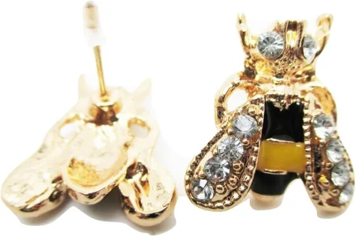 Miniatura 3 de Pendientes de poste de Bumble Bee - Nuevo - Par!, Oro amarillo