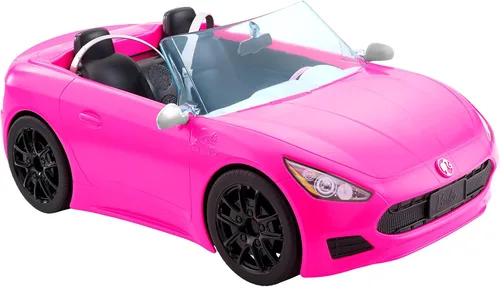 Barbie Vehículo convertible de 2 plazas, coche rosa con ruedas giratorias y detalles realistas, regalo para niños de 3 a 7 años