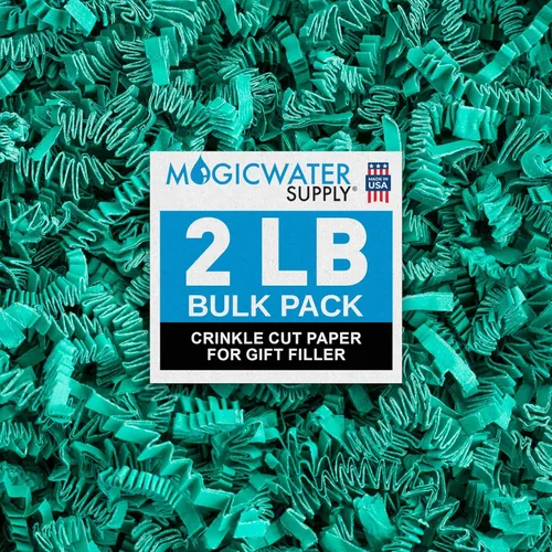 Miniatura 24 de MagicWater Papel de Corte Ondulado para Cestas de Regalo - 2LB - Blanco y Dorado - Perfecto para Relleno de Papel Triturado, Relleno de Cestas