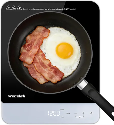 Miniatura 10 de Placa de inducción de dos quemadores de 3300 W, estufa de inducción de doble quemador con 9 niveles de potencia, estufa eléctrica de 12 pulgadas
