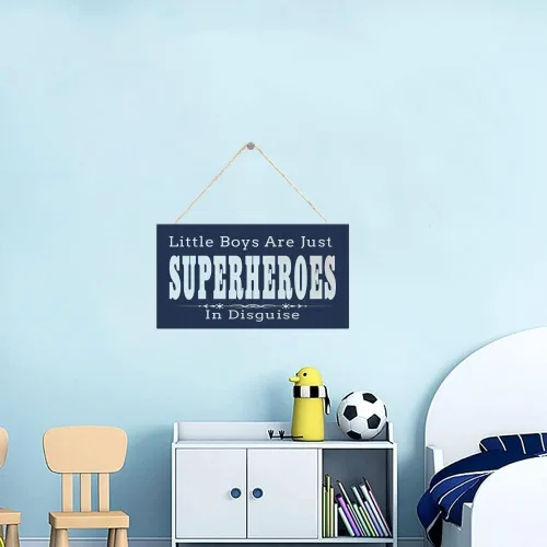 Miniatura 2 de SU-G038 - Placa decorativa para habitación de niños Little Boys are Just Superheroes in Disguise, Superheroes (SU-G038)