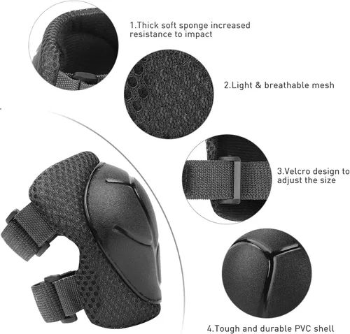 Miniatura 5 de KUYOU Rodilleras para Niños Coderas Protectores Equipo de Protección Conjunto Equipo de Seguridad para Patines de Ruedas Ciclismo Bicicleta BMX