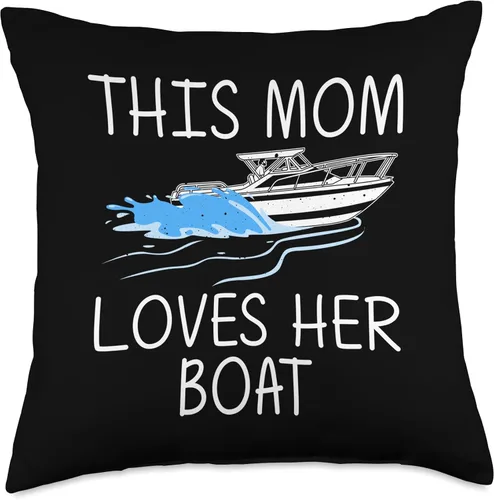 Cool Boating Gifts Lake Boats Accessories & Stuff Funny Art for Mom Mother Boat Captain Boater Pontón, 18 x 18 pulgadas, multicolor