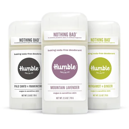 Miniatura 12 de HUMBLE BRANDS - Desodorante natural sin aluminio para mujeres y hombres, desodorante vegano sin crueldad, formulado para pieles sensibles, bergamota