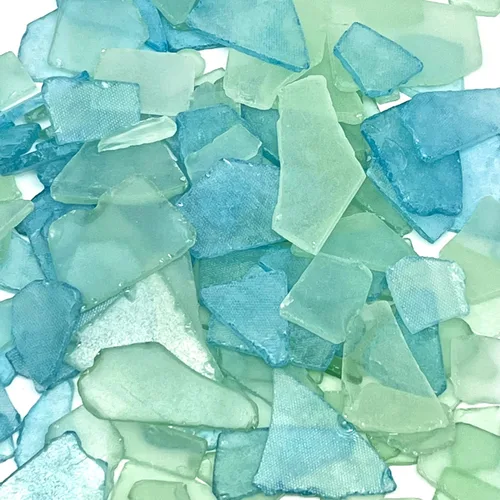 Tumbler Home Vidrio de Mar para Manualidades, Decoración y Relleno de Jarrones, 25oz de Piezas de Vidrio Marino Esmerilado Aguamarina y Menta,