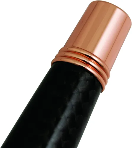 Miniatura 5 de Monteverde Invincia - Pluma estilográfica de fibra de carbono de oro rosa, punta media, diseño de fibra de carbono con tapa chapada en oro rosa