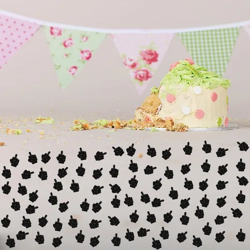 Miniatura 4 de Juego de 100 confeti de dedo medio, dispersión de papel con purpurina negra, confeti divertido para fiesta, decoración de pastel de mano, decoración