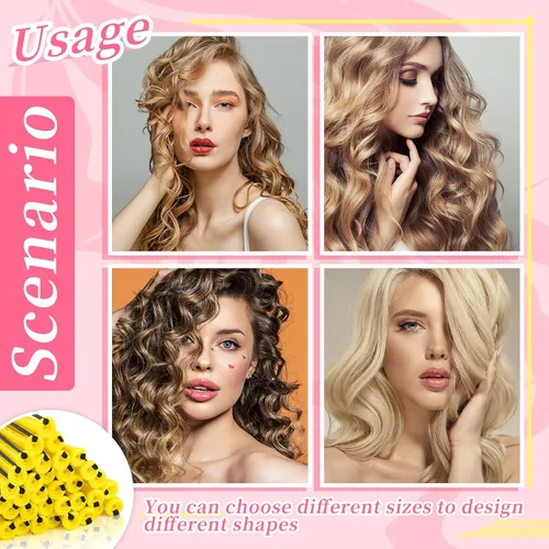 Miniatura 6 de Tigeen 200 varillas permanentes para cabello natural, rodillos de plástico para el cabello, pequeños rizadores sin calor, barra de onda fría