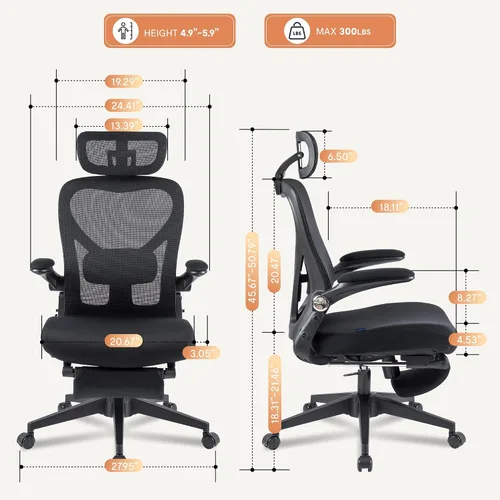 Miniatura 2 de FLEXISPOT Foldex - Silla de oficina ergonómica, silla plegable para espacios pequeños con soporte lumbar, reposabrazos abatibles, reposacabezas 3D