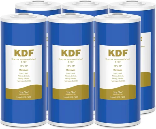 Miniatura 13 de SimPure Cartuchos de filtro de agua para toda la casa de 10 x 4.5 pulgadas, filtro de carbono y metal pesado GAC/KDF, para DB10C-2KDF, DB10P