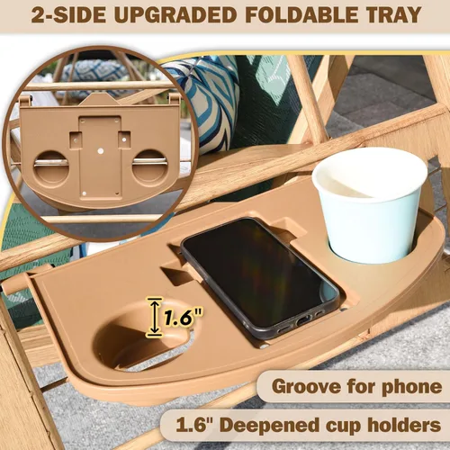Miniatura 8 de ZZW Columpio de patio para 3 personas para adultos con toldo ajustable y portavasos mejorados, tela de textileno, silla de columpio con soporte Verde