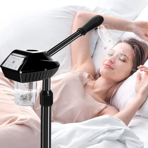 Miniatura 3 de Retain time Vaporizador facial, vaporizador facial sobre ruedas con más vapor, altura ajustable para vaporizador facial adecuado para el hogar