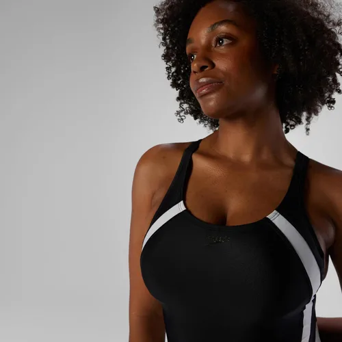 Miniatura 4 de Speedo Traje de baño de una pieza para mujer Creora Highclo Quantum Splice de corte alto sólido