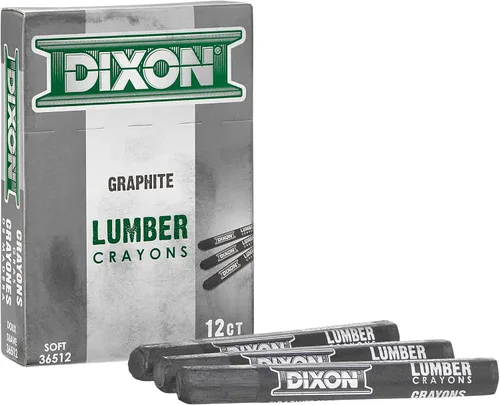 Dixon Crayones industriales para marcado de madera, grafito suave, hexagonal de 4-1/2 x 1/2", paquete de 12 (36512)
