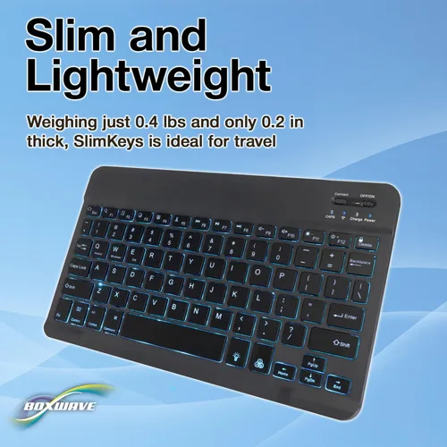 Miniatura 5 de BoxWave Teclado compatible con Samsung Galaxy Z Fold 4 - Teclado Bluetooth SlimKeys - con retroiluminación, LED delgado portátil de 7