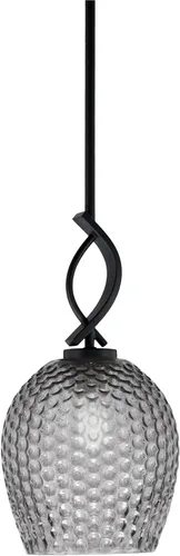 Miniatura 56 de Toltec Lighting Cavella Stem Colgado Mini colgante, acabado grafito, vidrio de muselina blanca de 4 pulgadas