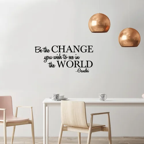 Miniatura 2 de Aurabeam Calcomanía de vinilo para pared, con frase inspiradora de Gandhi, 13 x 28 pulgadas, decoración artística de pared para sala de estar