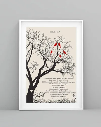 Miniatura 2 de Póster impreso con letras de I'll Follow You (16 x 24 pulgadas)
