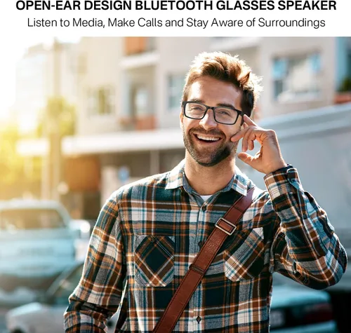 Miniatura 4 de GenXenon Gafas inteligentes para hombres y mujeres, lentes de luz azul transparente, gafas Bluetooth con altavoz, asistente de voz y toque