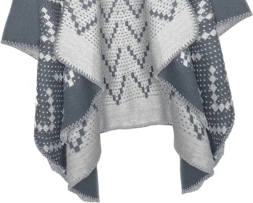 Miniatura 49 de Urban CoCo Poncho de colores para mujer, chal con frente abierto, color en bloques