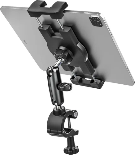 Soporte para tableta de bicicleta, soporte para tableta de motocicleta con brazo de metal, abrazadera de bicicleta con ajuste de 360 grados, para