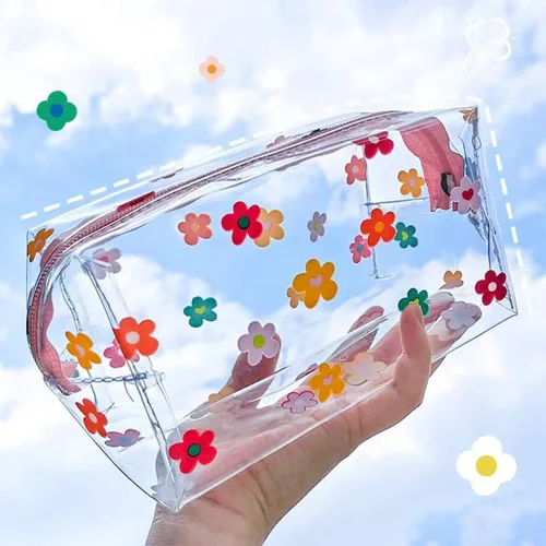 Miniatura 3 de Bonita bolsa de maquillaje de aguacate, transparente, impermeable, almacenamiento de artículos de tocador de gran capacidad