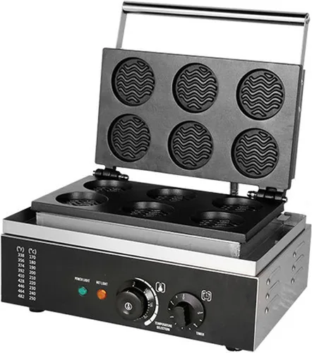 Miniatura 13 de Máquina de gofres comercial, máquina eléctrica antiadherente de 1550 W con revestimiento de teflón, horneador de gofres ajustable de 122-572 ℉