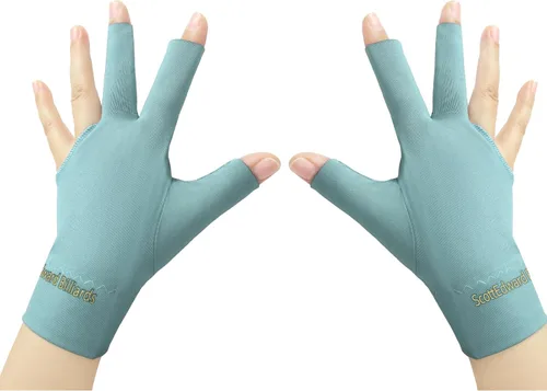Miniatura 27 de Scott Edward Guantes de billar 10 piezas/set 3 dedos abiertos Guantes de billar Guantes de taco de piscina Spandex para mano izquierda o derecha