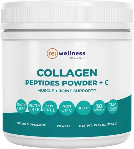 Reignite Wellness by JJ Virgin | Polvo de péptidos de colágeno | Suplemento en polvo de péptidos de colágeno | Soporte para cabello, piel y uñas |