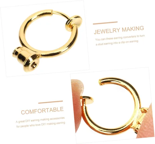Miniatura 6 de EXCEART 32 piezas convertidor de aretes brillantes accesorios de joyería de plata para convertir aretes a clip en la parte trasera de aretes