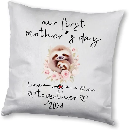 Miniatura 11 de Sloth Family Mother's Day, Personalised Pillow Case Decor for Home, Present for Mom, Grandmother, for Her Sloth 7