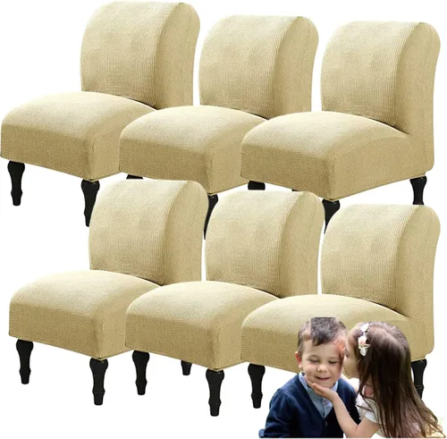 Miniatura 42 de Fundas elásticas para silla sin brazos, extraíbles y lavables, de elastano jacquard sin reposabrazos, protector de muebles para sala de estar, Verde