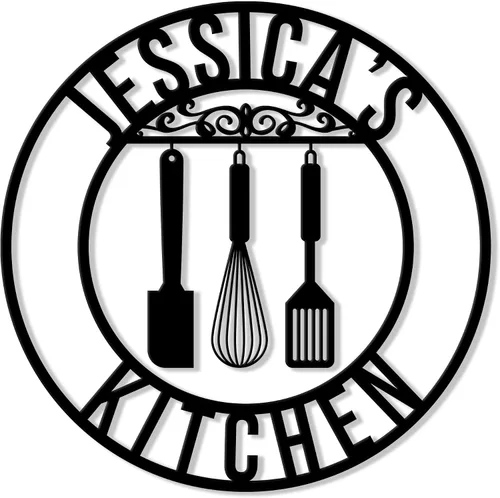 Miniatura 6 de Letrero de metal personalizado para chef de cocina, pared, valla, despensa, cocina, comedor, decoración del hogar, regalo para mamá, papá, hijo, 4