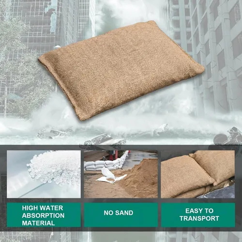 Miniatura 6 de Paquete de 5 bolsas de arena sin arena, barreras de agua para garaje, barreras de inundación, bolsas de arena de 16 x 24 pulgadas para inundaciones