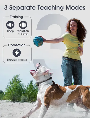 Miniatura 3 de Collar de entrenamiento para perros con control remoto, collar inteligente de choque para perros con 3 modos de entrenamiento e iconos