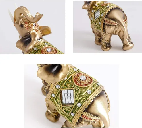 Miniatura 4 de Estatua de elefante, escultura de elefante de Feng Shui, figura de riqueza de la suerte para el hogar, oficina, tienda, decoración de regalo
