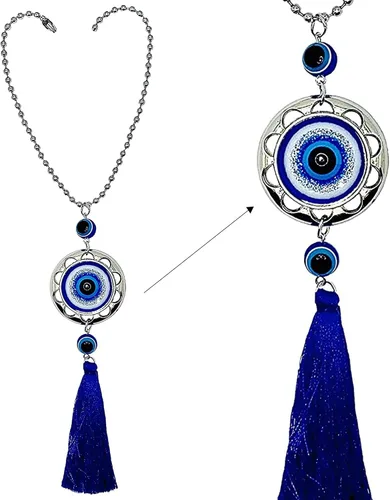 Miniatura 9 de LUCKBOOSTIUM Evil Eye Wheel of Fortune - Adorno colgante de pared y puerta con cadena de metal dorado, aumenta tu energía, para suerte y protección